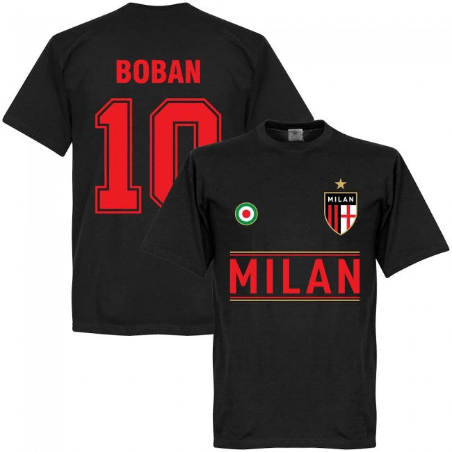 AC Milan Boban 10 Team T-Shirt - Black