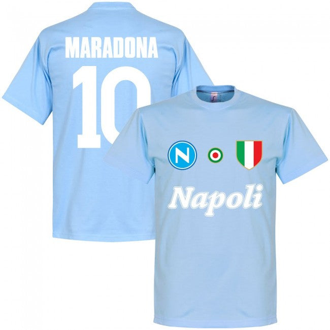 Napoli Maradona 10 Team T-Shirt - Sky