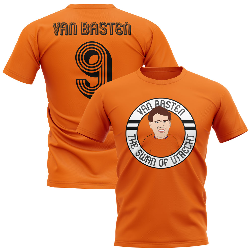 Marco Van Basten Holland Illustration T-Shirt (Orange)