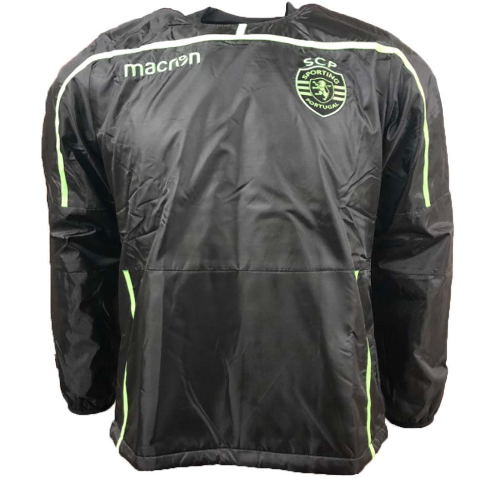 2018-2019 Sporting Lisbon Macron Windbreaker Jacket (Black)