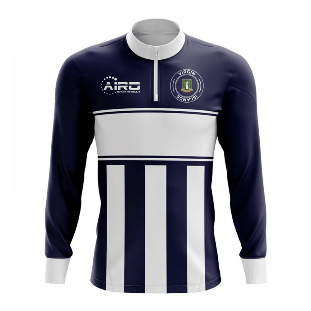 Virgin Islands Concept Football Half Zip Midlayer Top (Navy-White)