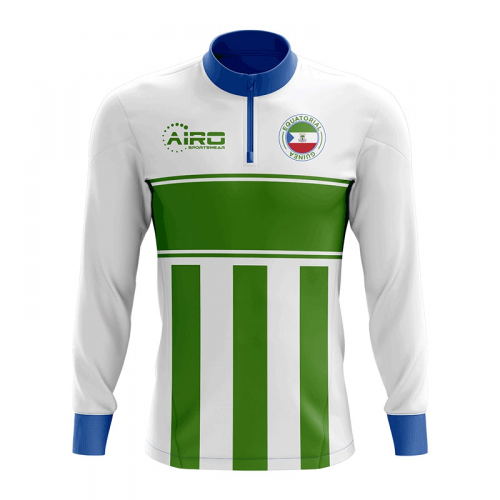 Equatorial Guinea Concept Football Half Zip Midlayer Top (White-Green)