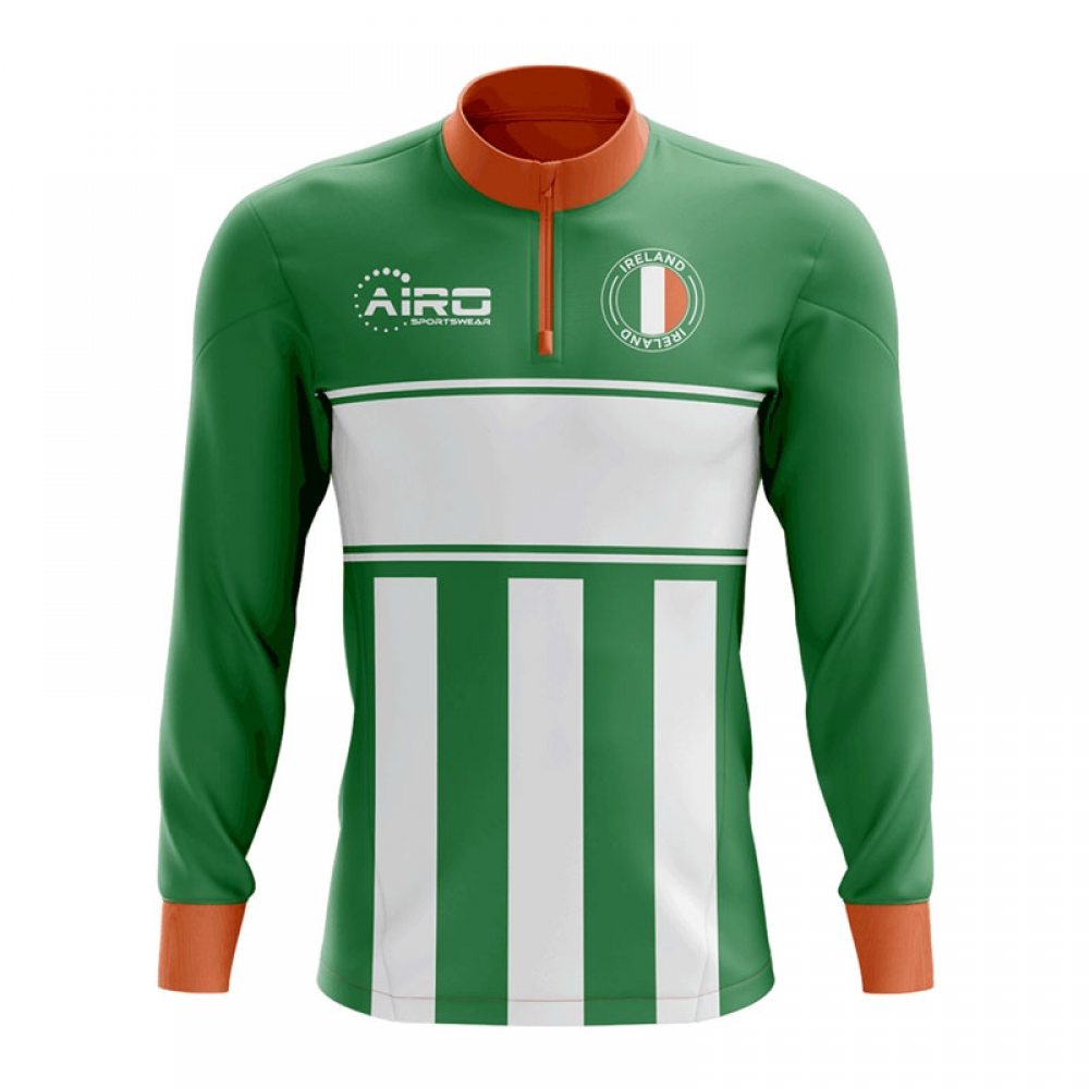 Ireland Concept Football Half Zip Midlayer Top (Green-White)