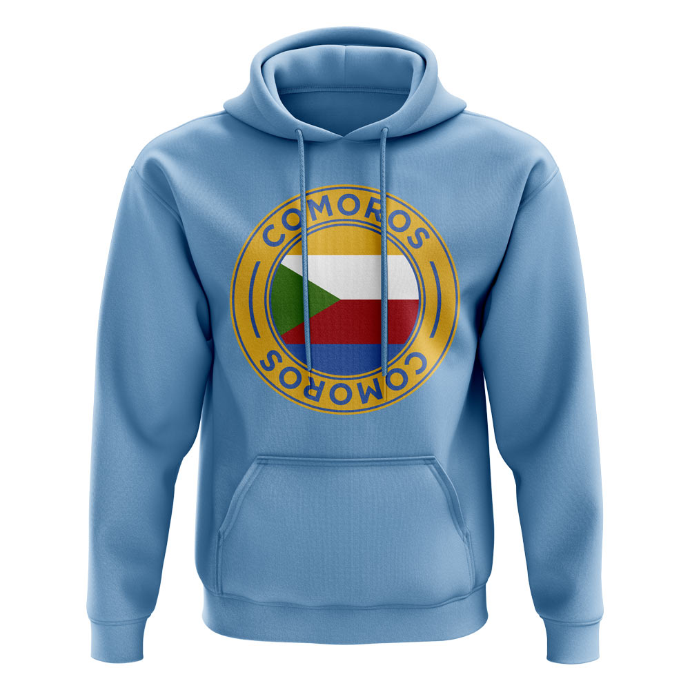 Comoros Football Badge Hoodie (Sky)