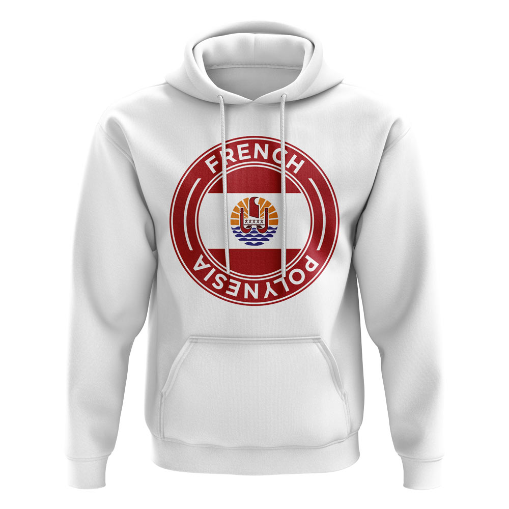 French Polynesia Football Badge Hoodie (White)