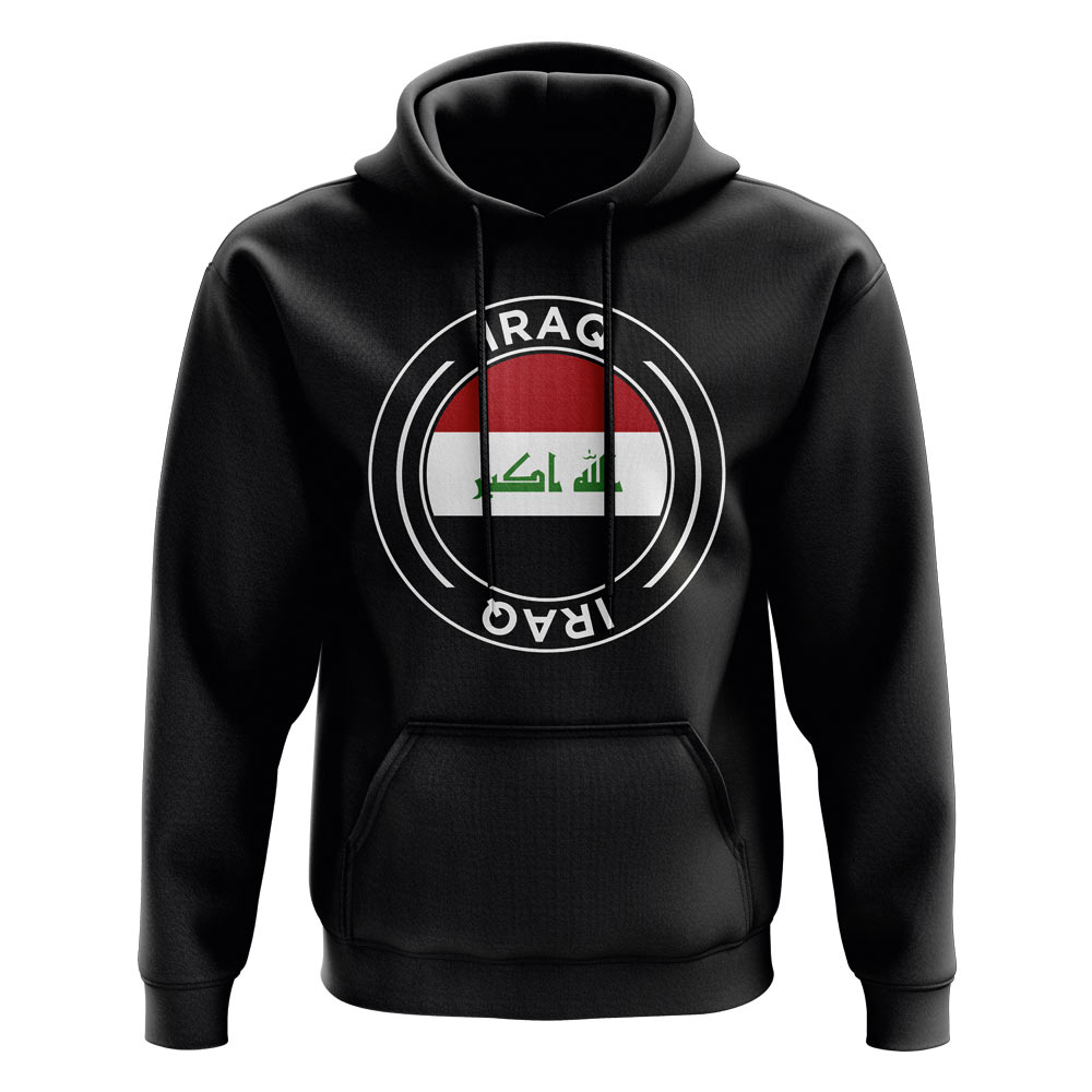 Iraq Football Badge Hoodie (Black)