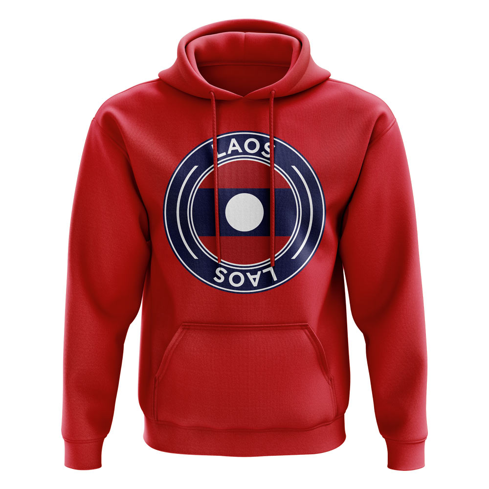 Laos Football Badge Hoodie (Red)