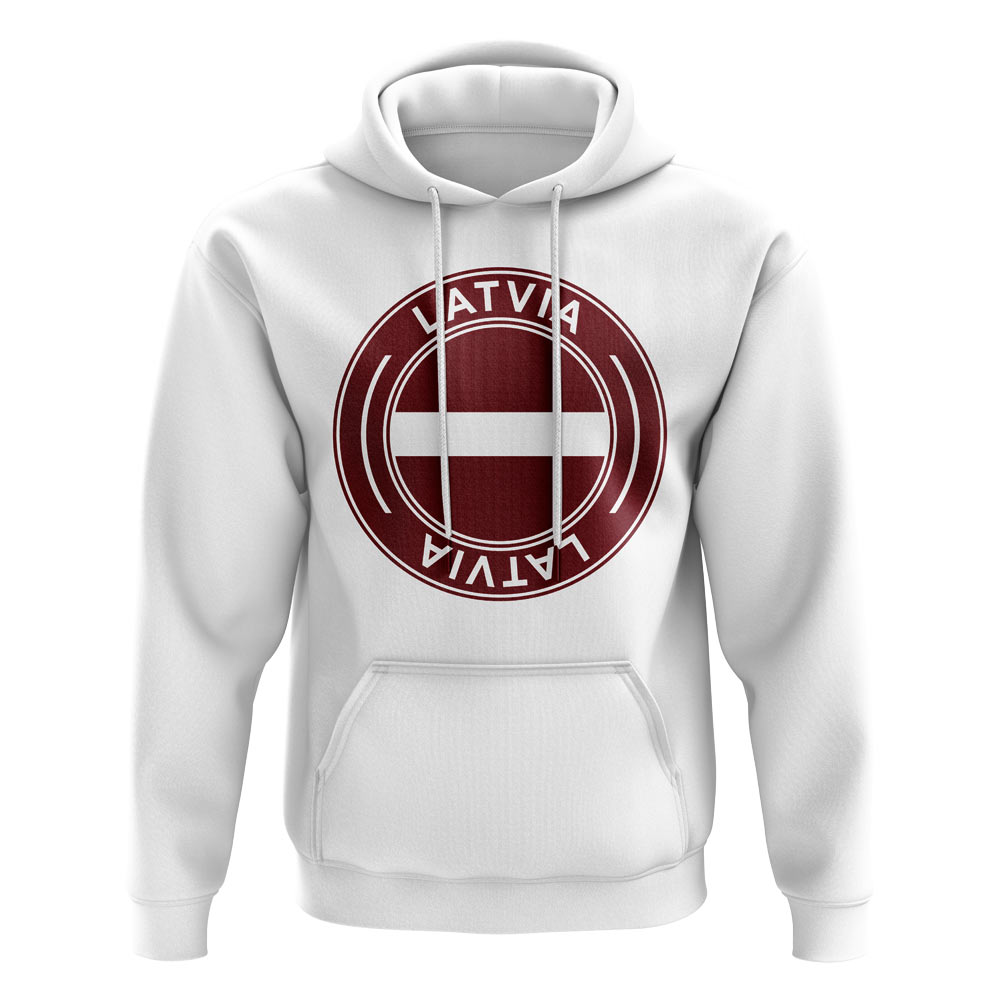 Latvia Football Badge Hoodie (White)