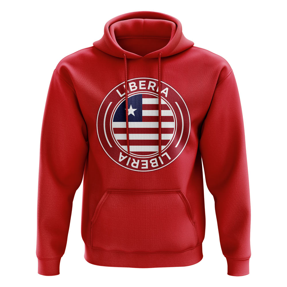 Liberia Football Badge Hoodie (Red)