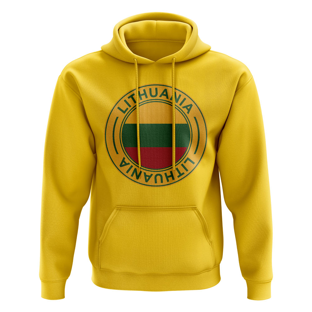 Lithuania Football Badge Hoodie (Yellow)