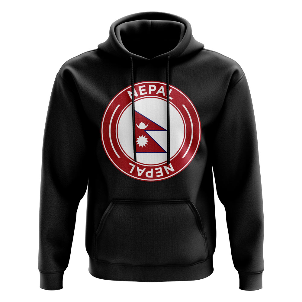 Nepal Football Badge Hoodie (Black)