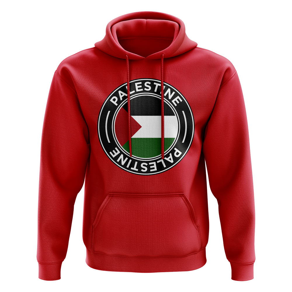 Palestine Football Badge Hoodie (Red)