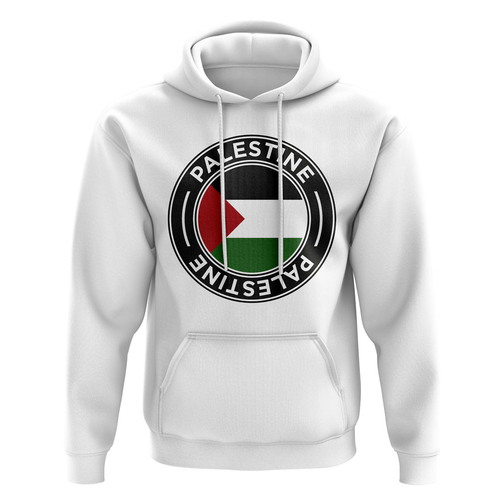 Palestine Football Badge Hoodie (White)