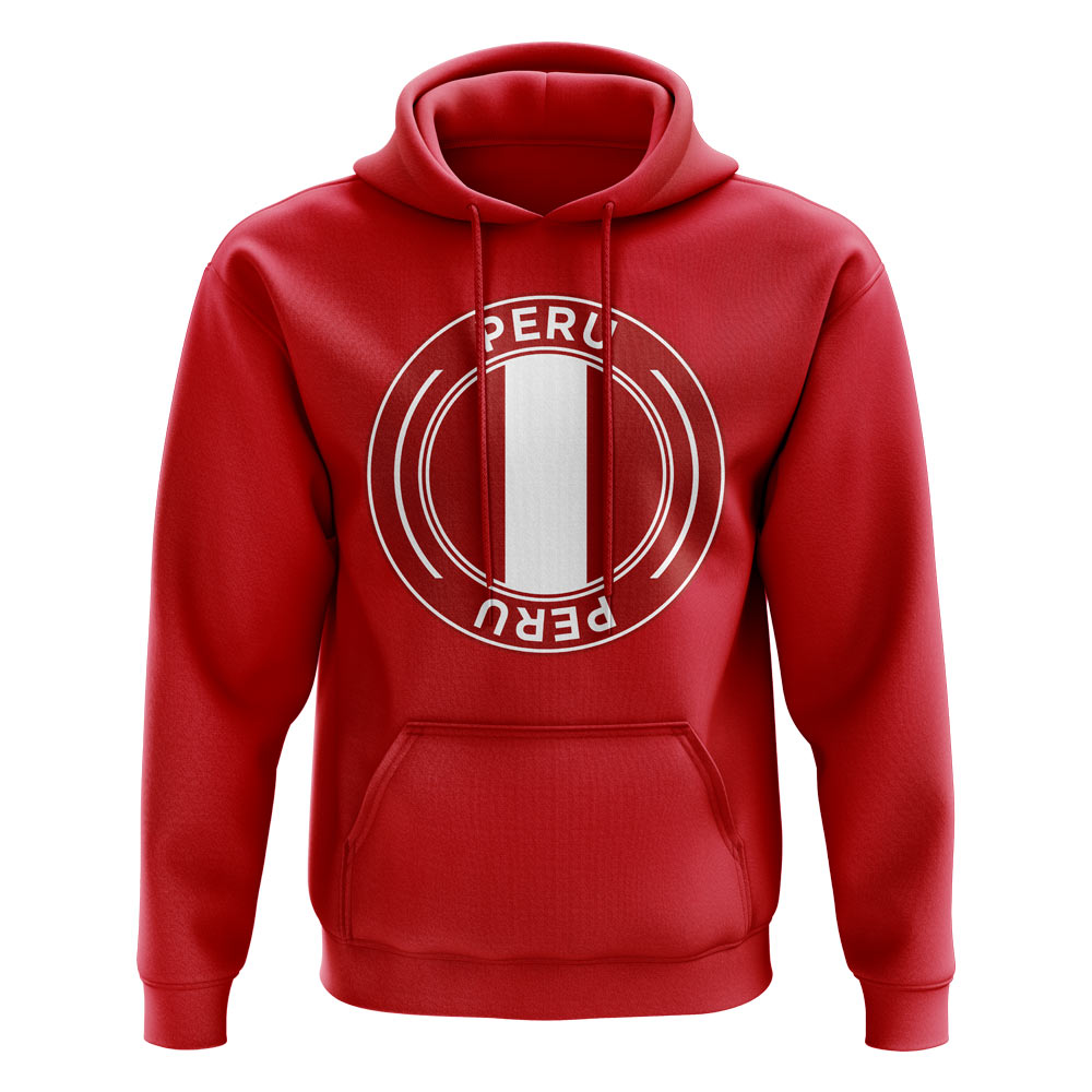 Peru Football Badge Hoodie (Red)