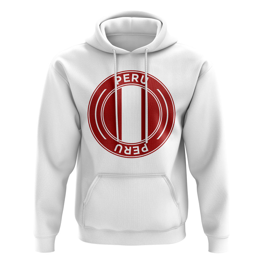 Peru Football Badge Hoodie (White)