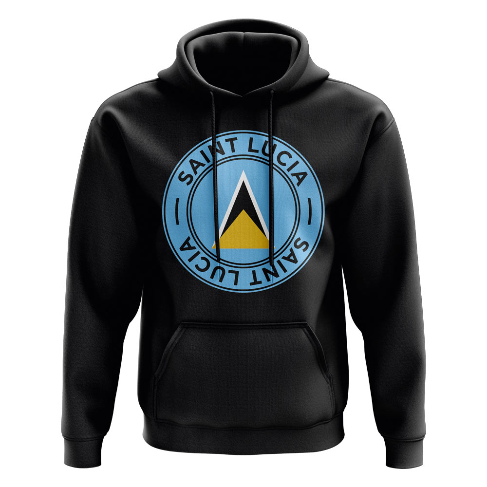 Saint Lucia Football Badge Hoodie (Black)