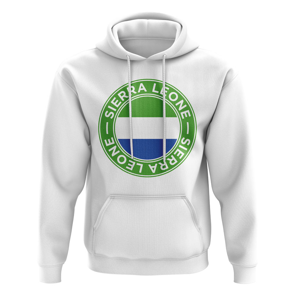 Sierra Leone Football Badge Hoodie (White)