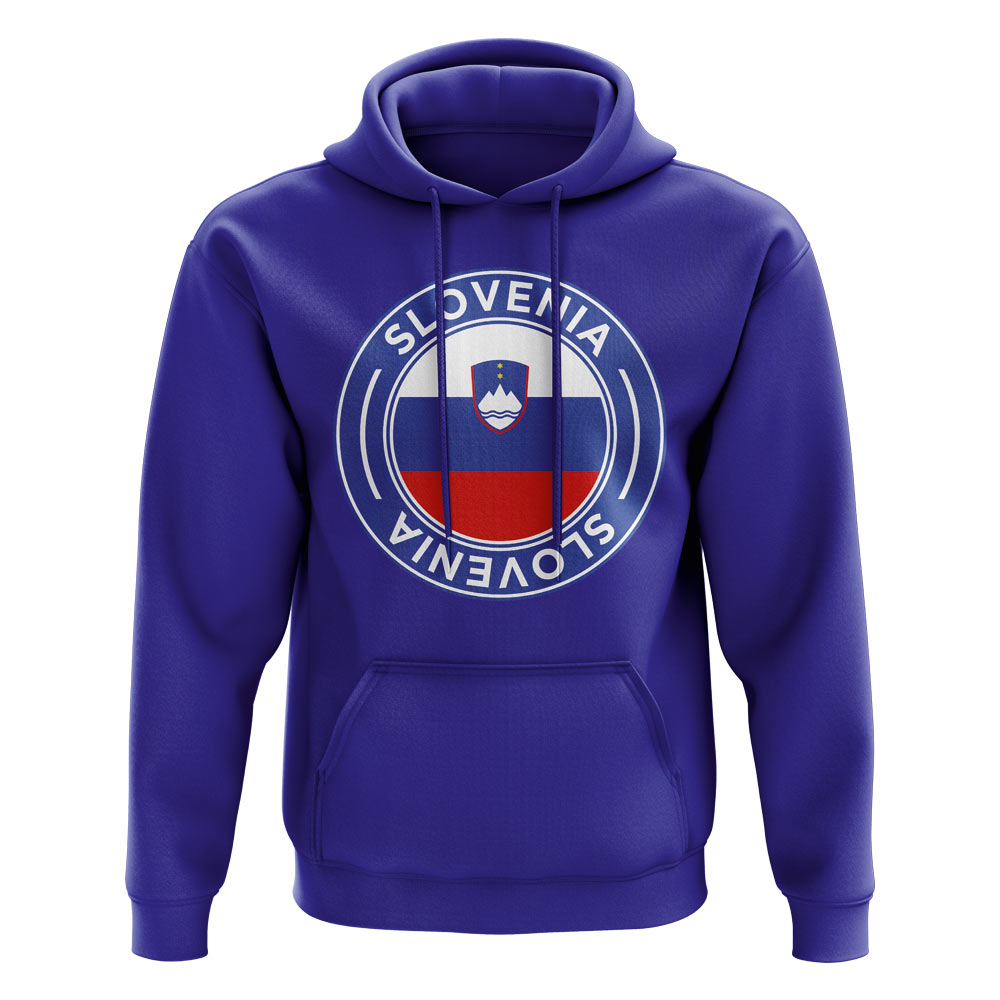 Slovenia Football Badge Hoodie (Royal)