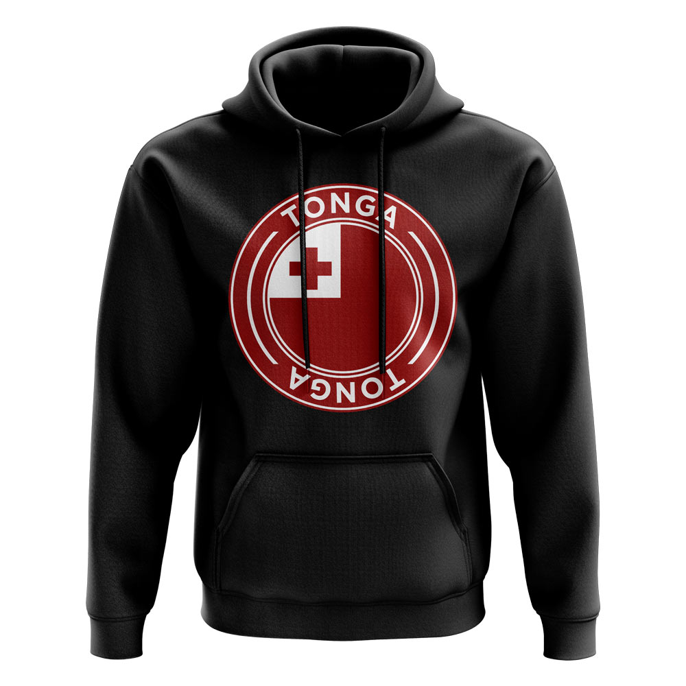 Tonga Football Badge Hoodie (Black)