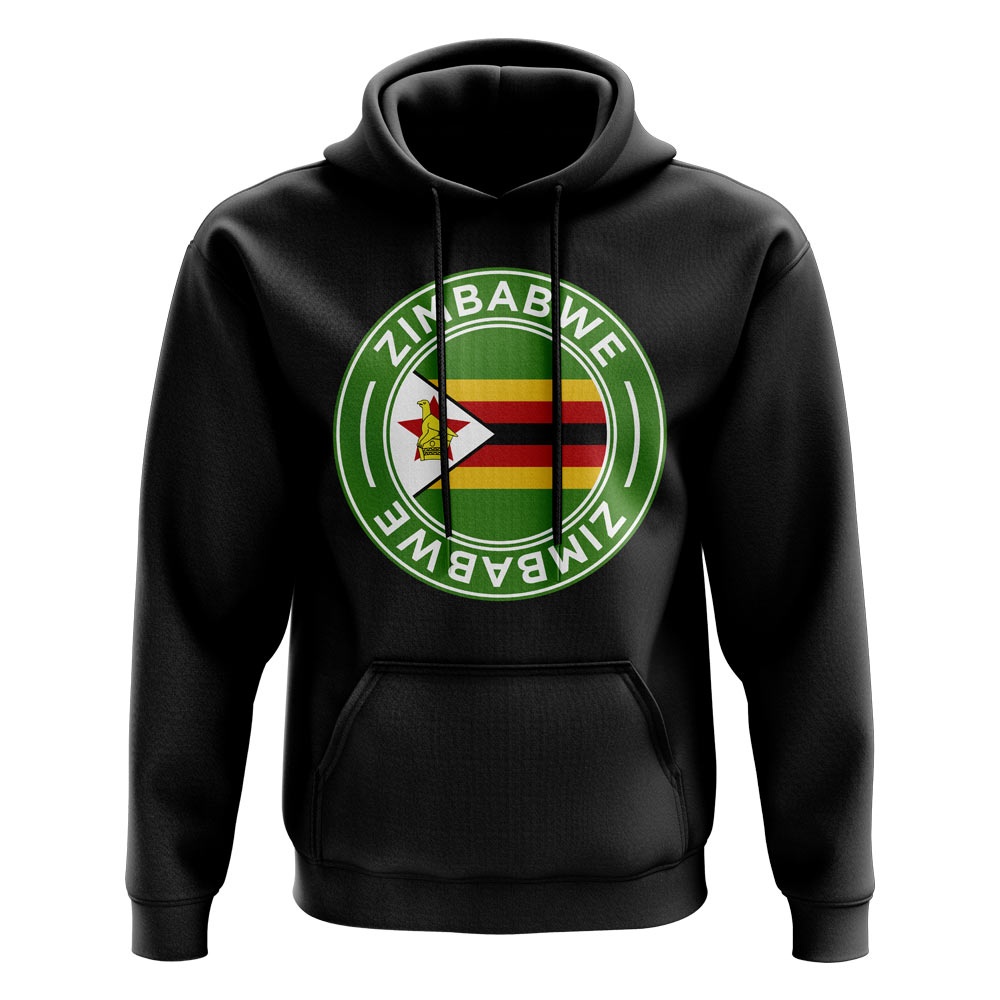 Zimbabwe Football Badge Hoodie (Black)