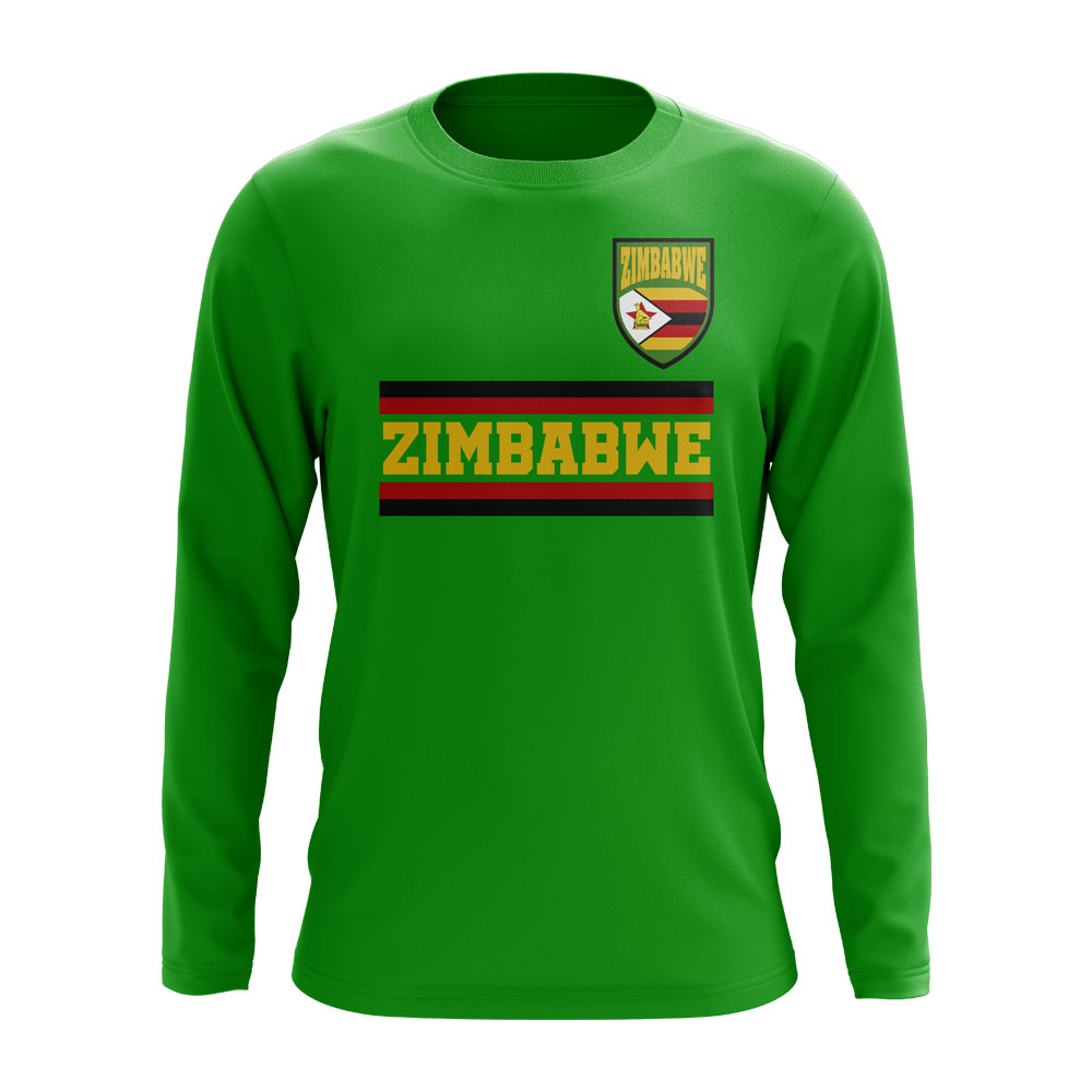 Zimbabwe Core Football Country Long Sleeve T-Shirt (Green)