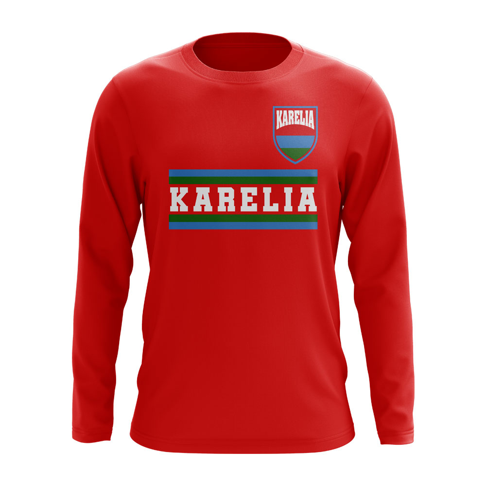 Karelia Core Football Country Long Sleeve T-Shirt (Red)