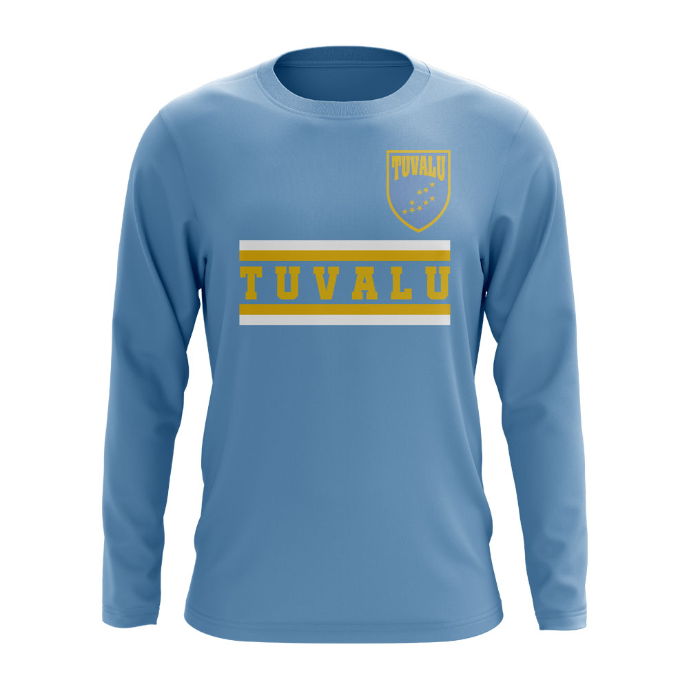 Tuvalu Core Football Country Long Sleeve T-Shirt (Sky)