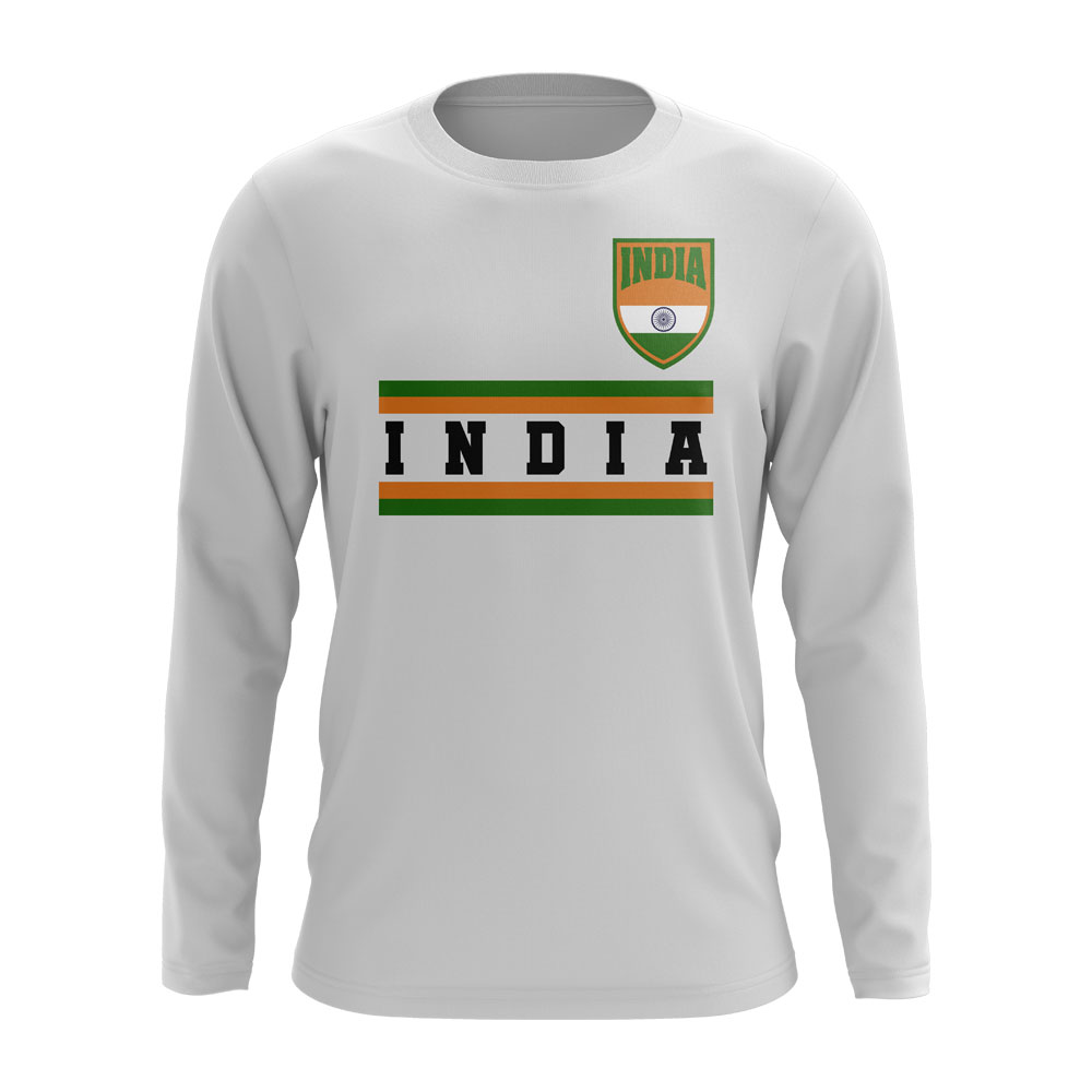 India Core Football Country Long Sleeve T-Shirt (White)