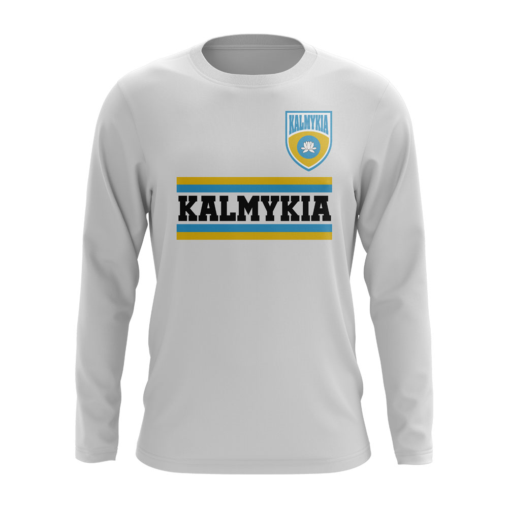 Kalmykia Core Football Country Long Sleeve T-Shirt (White)