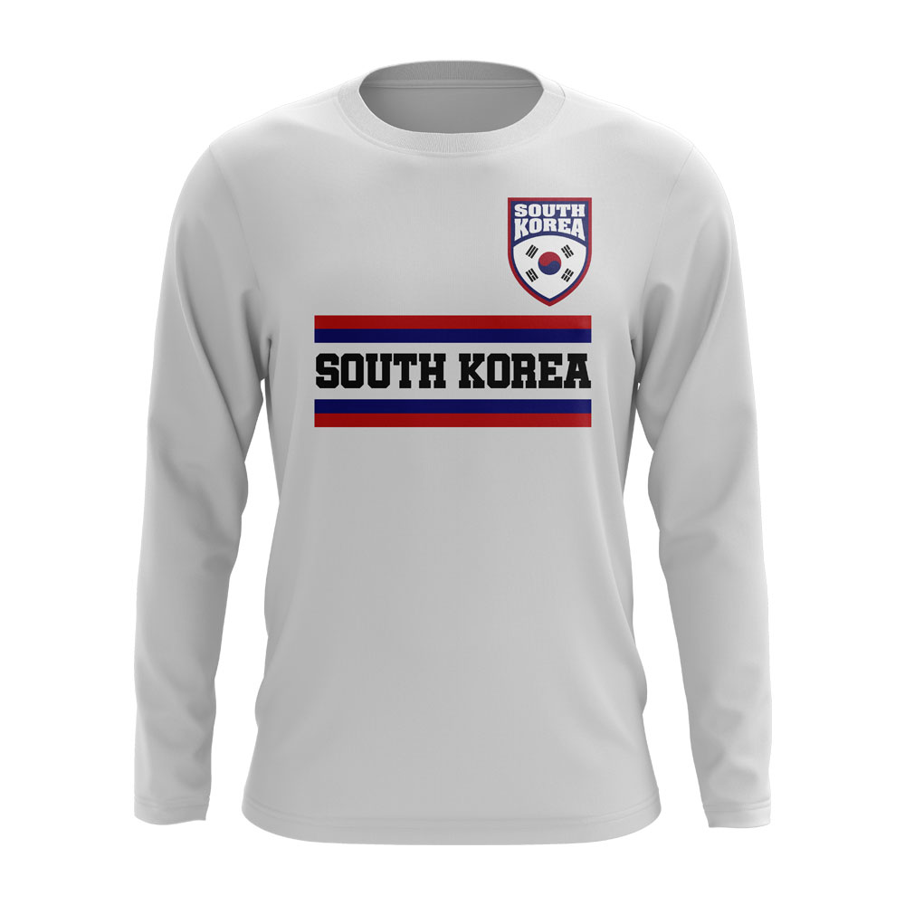 South Korea Core Football Country Long Sleeve T-Shirt (White)