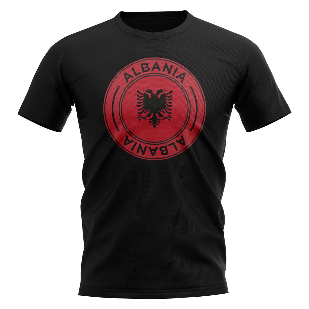 Albania Football Badge T-Shirt (Black)