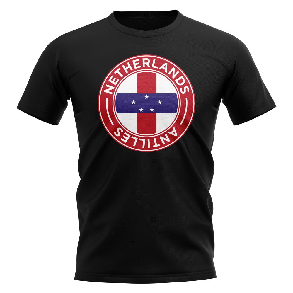 Netherlands Antilles Football Badge T-Shirt (Black)