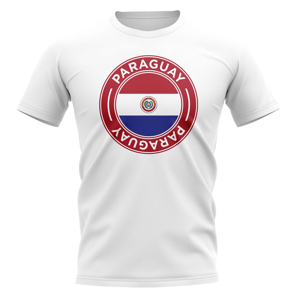 Paraguay Football Badge T-Shirt (White)