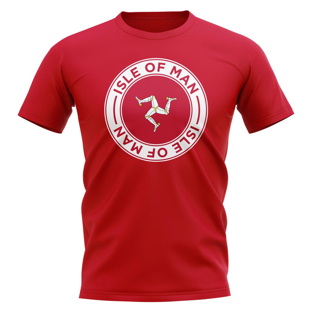 Isle of Man Football Badge T-Shirt (Red)