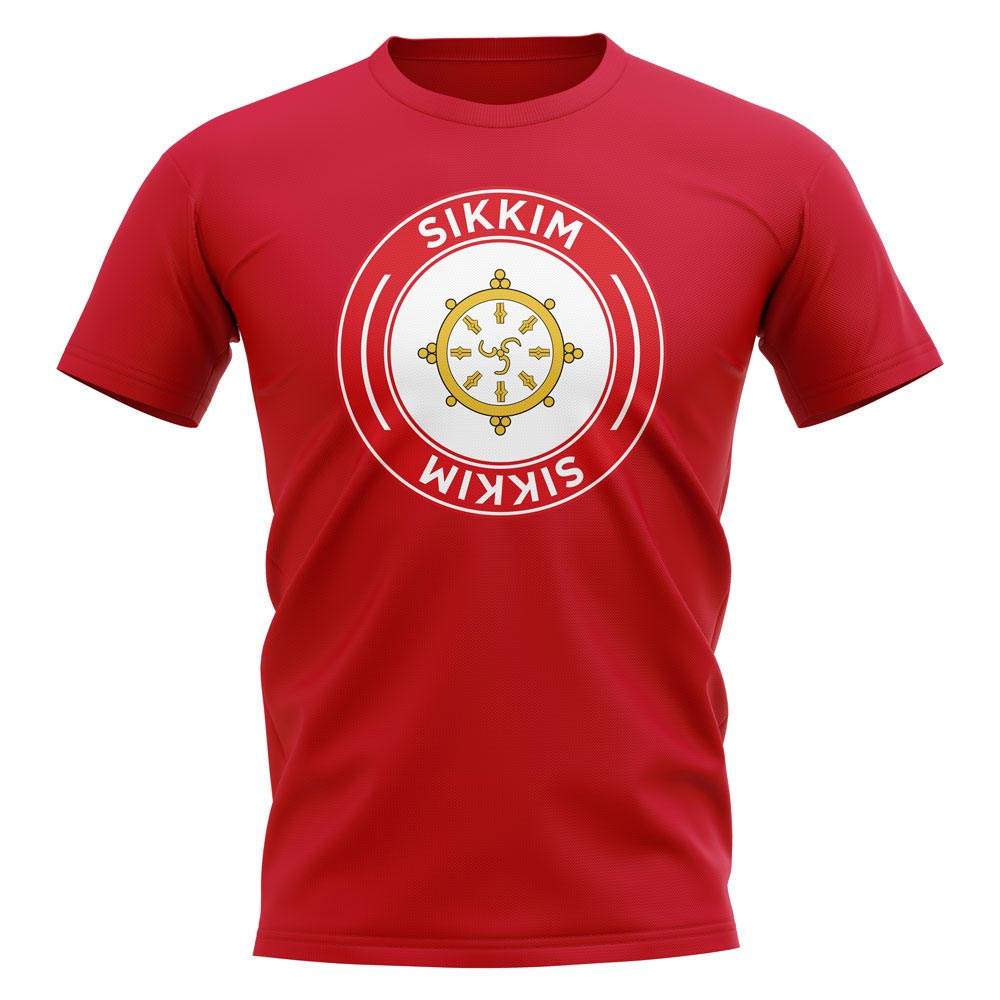 Sikkim Football Badge T-Shirt (Red)