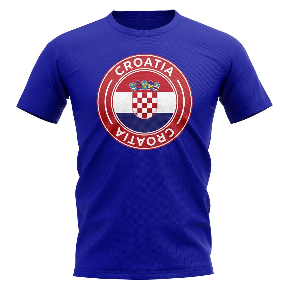 Croatia Football Badge T-Shirt (Royal)