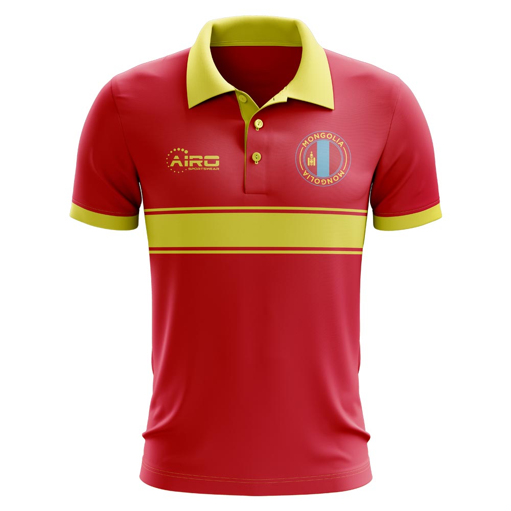 Mongolia Concept Stripe Polo Shirt (Red) - Kids