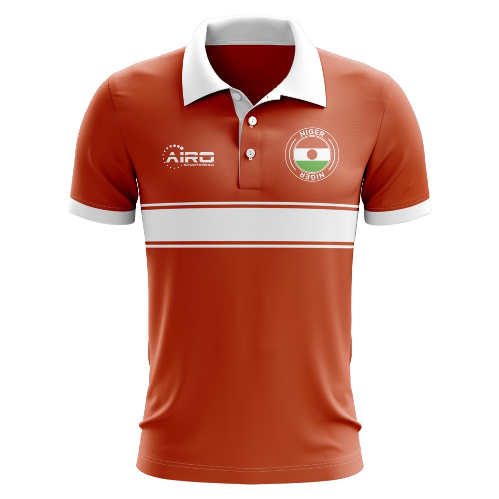 Niger Concept Stripe Polo Shirt (Orange) - Kids