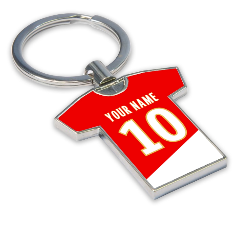 Personalised Monaco Football Shirt Key Ring