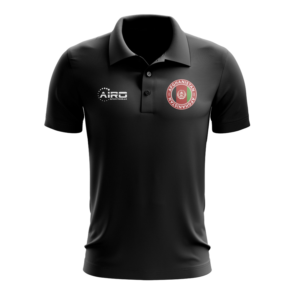 Afghanistan Football Polo Shirt (Black)