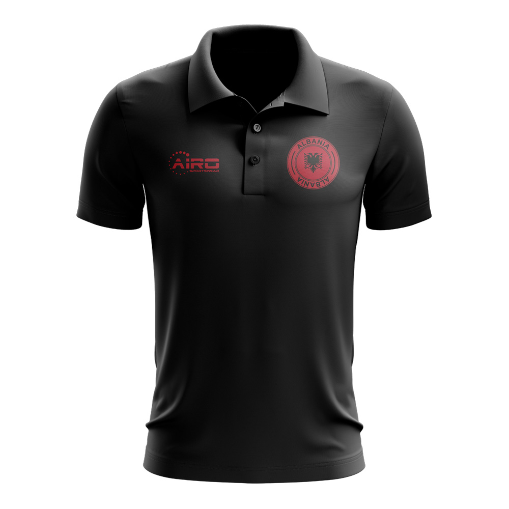 Albania Football Polo Shirt (Black)