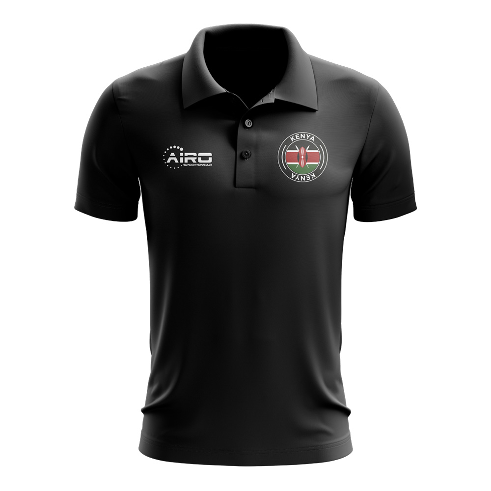 Kenya Football Polo Shirt (Black)