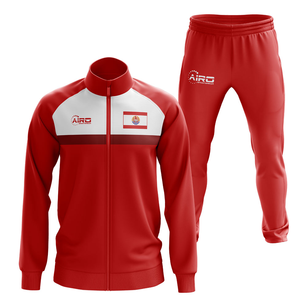 French Polynesia Concept Football Tracksuit (Red)