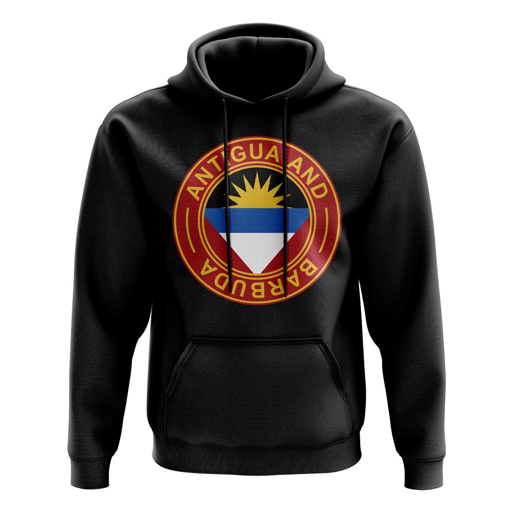 Antigua and Barbuda Football Badge Hoodie (Black)