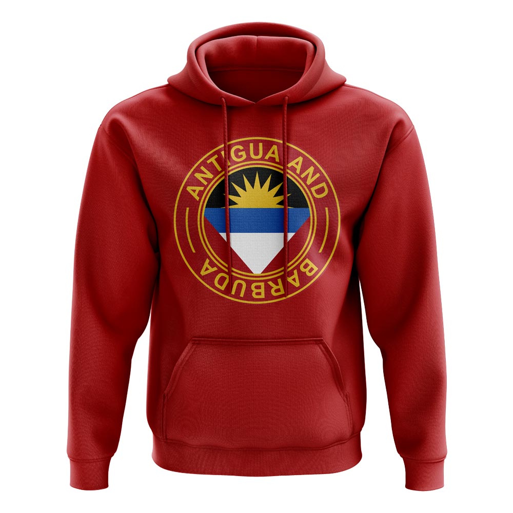 Antigua and Barbuda Football Badge Hoodie (Red)