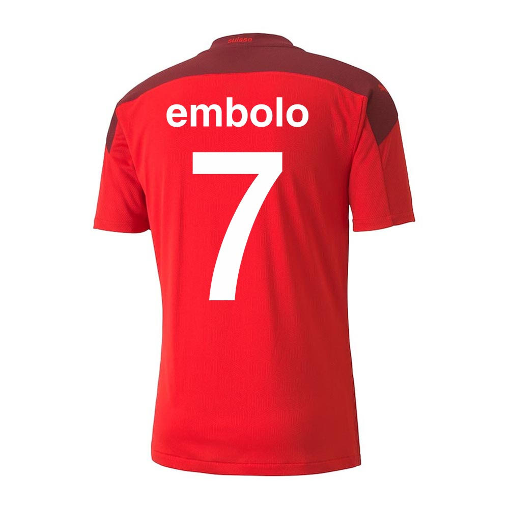 2020-2021 Switzerland Home Puma Football Shirt (Kids) (EMBOLO 7)