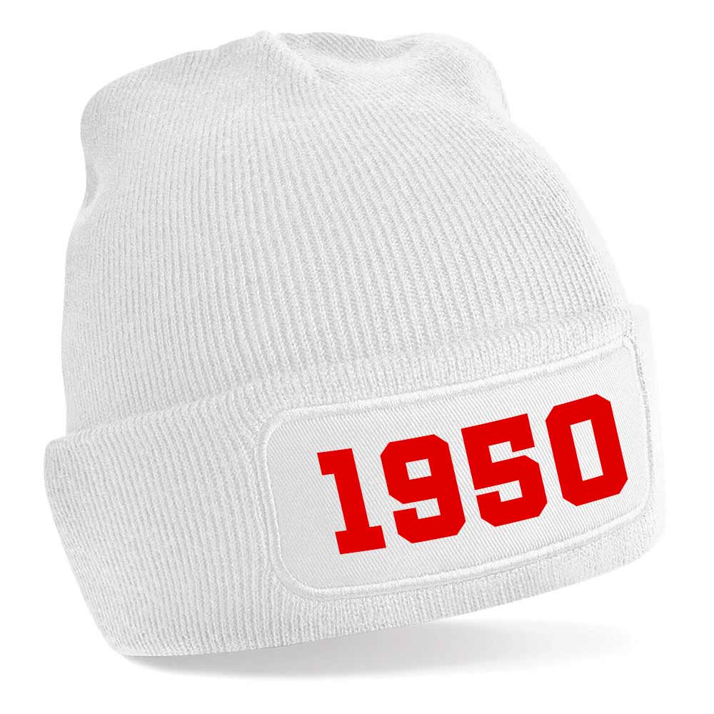 Lyon 1950 Football Beanie Hat (White)