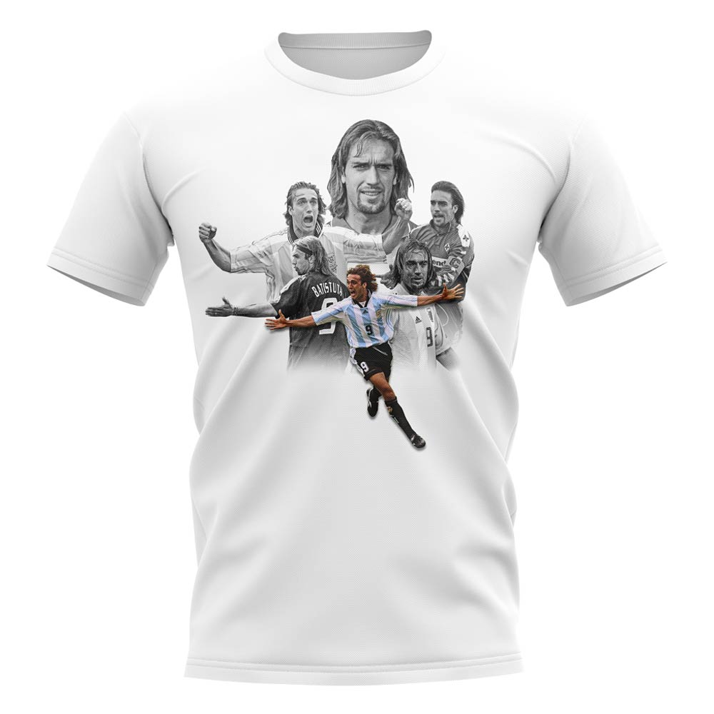 Gabriel Batistuta Collage Legend T-Shirt (White)