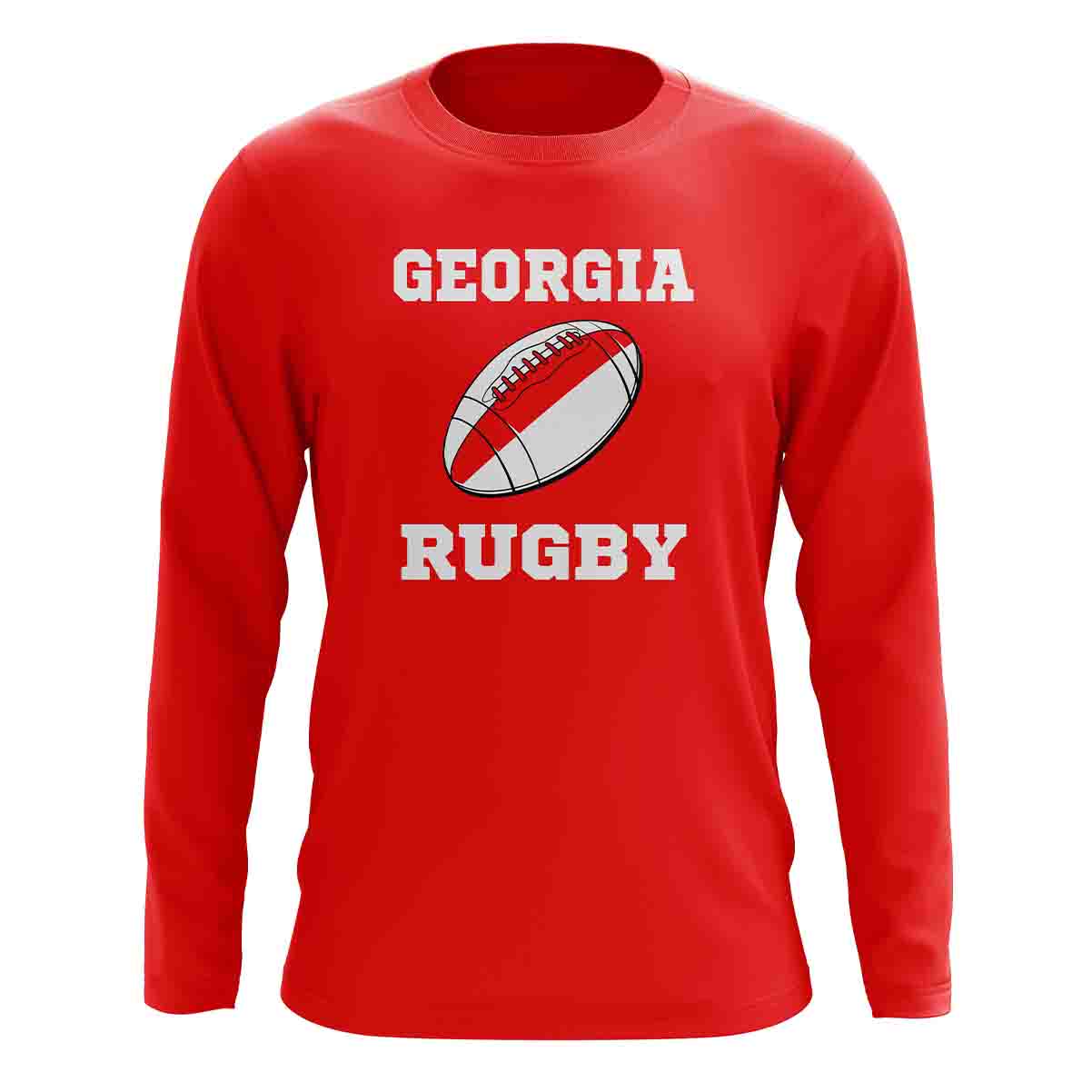 Georgia Rugby Ball Long Sleeve Tee (Red)