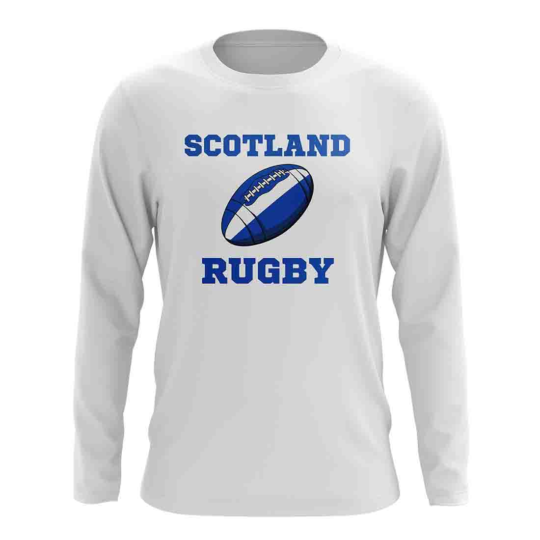 Scotland Rugby Ball Long Sleeve Tee (White)